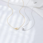 925 Sterling Silver Heart CZ Chain Necklace
