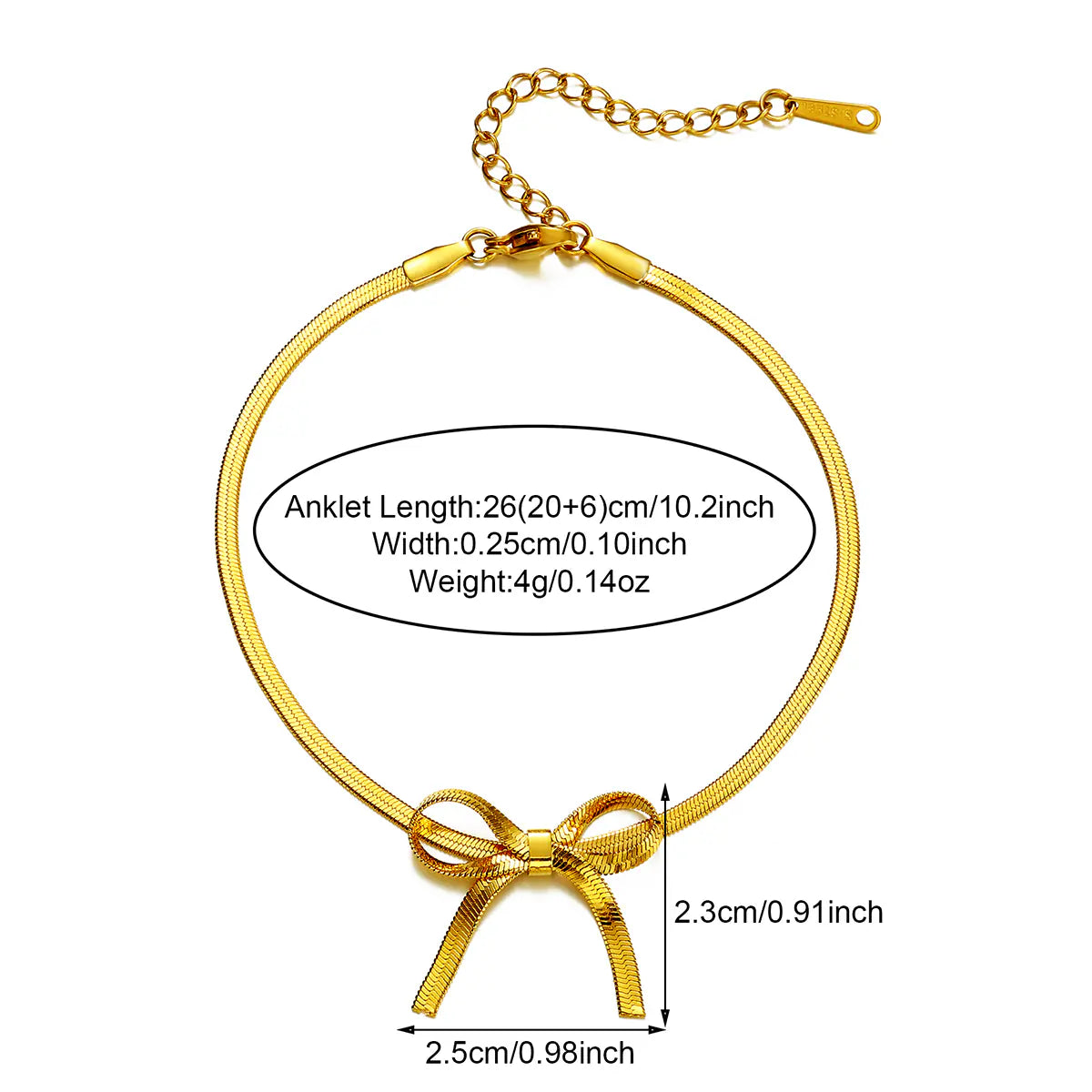 Stainless Steel Snake Butterfly Bow Ajustable Ankle