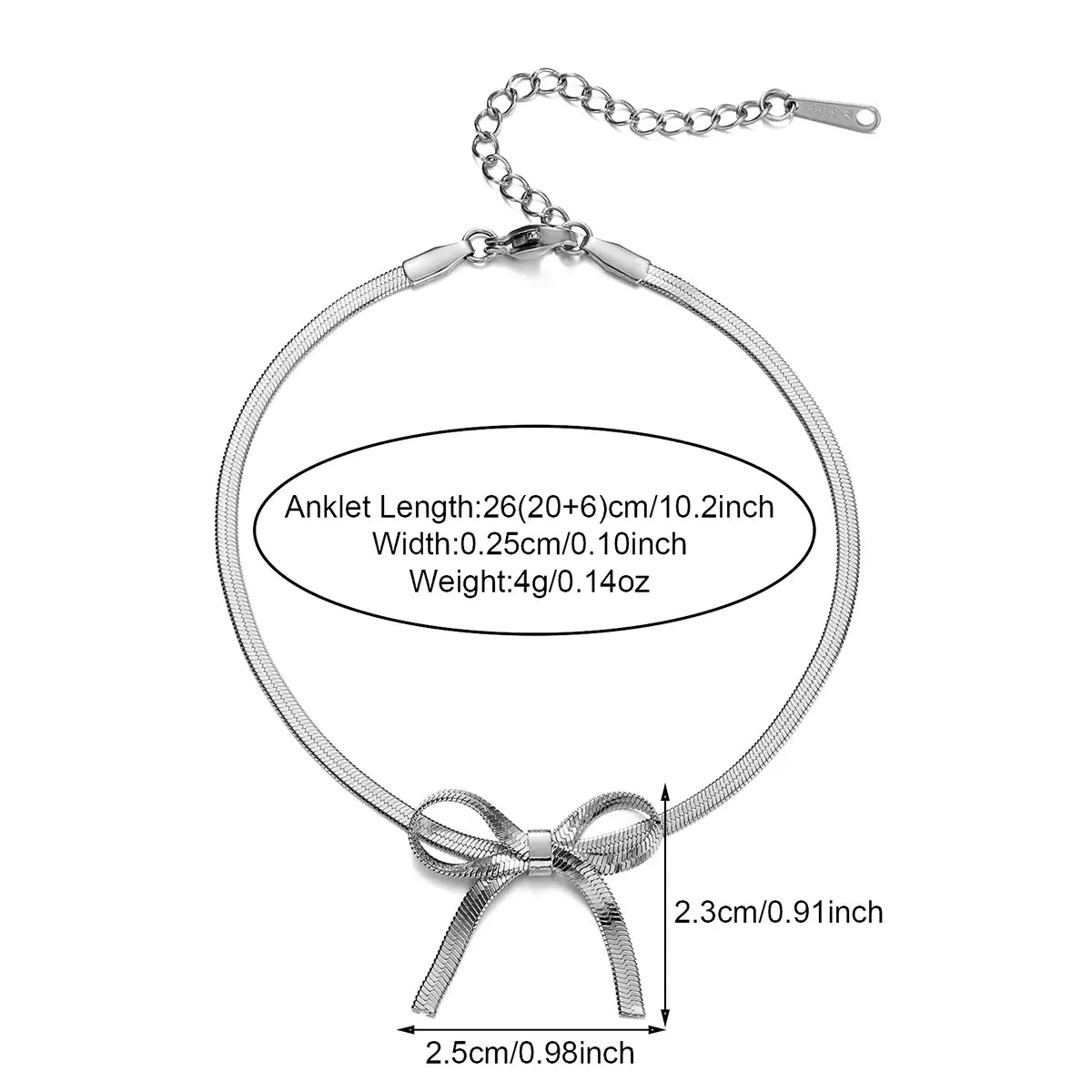 Stainless Steel Snake Butterfly Bow Ajustable Ankle