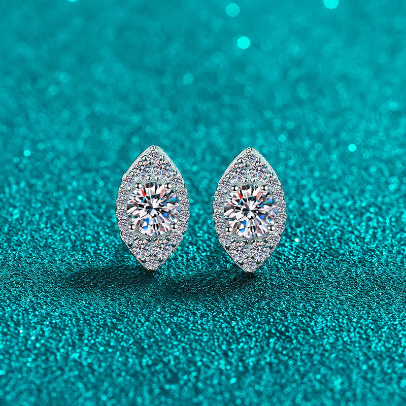 925 Silver 0.5ct Moissanite Eevil Eyes Stud Earrings