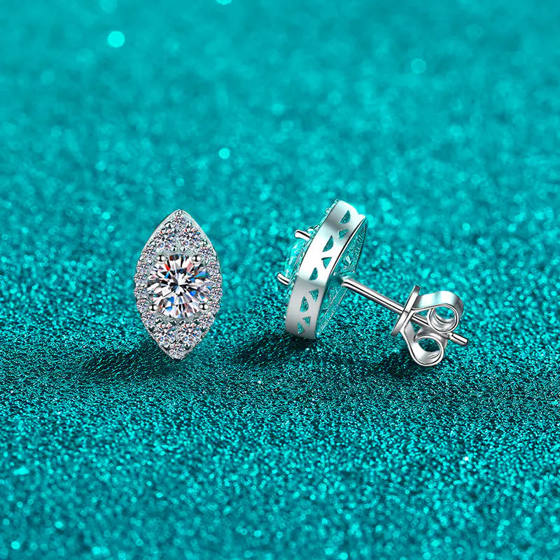 925 Silver 0.5ct Moissanite Eevil Eyes Stud Earrings