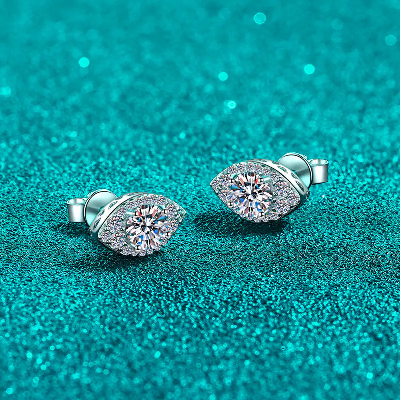 925 Silver 0.5ct Moissanite Eevil Eyes Stud Earrings