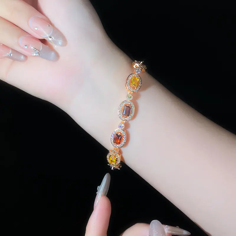Exquisite Colorful Zircon Bracelet
