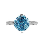 10mm Brass Rose Cuttings Colorful CZ Adjustable Ring