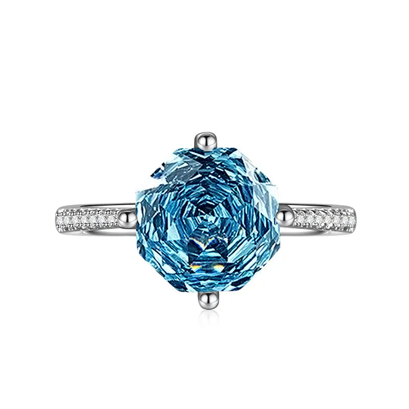 10mm Brass Rose Cuttings Colorful CZ Adjustable Ring