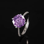 10mm Brass Rose Cuttings Colorful CZ Adjustable Ring