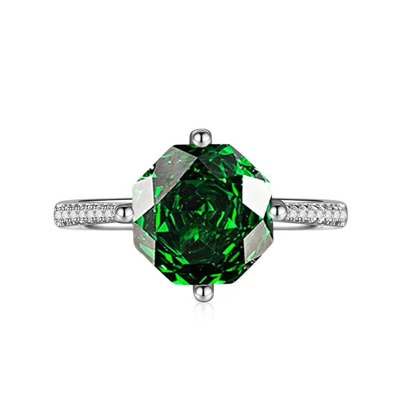 10mm Brass Rose Cuttings Colorful CZ Adjustable Ring