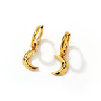 Stainless Steel Moon Design Stud Earrings