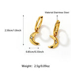 Stainless Steel Moon Design Stud Earrings