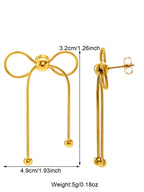 Stainless Steel Bow Knot Earrings Fashionable Gift