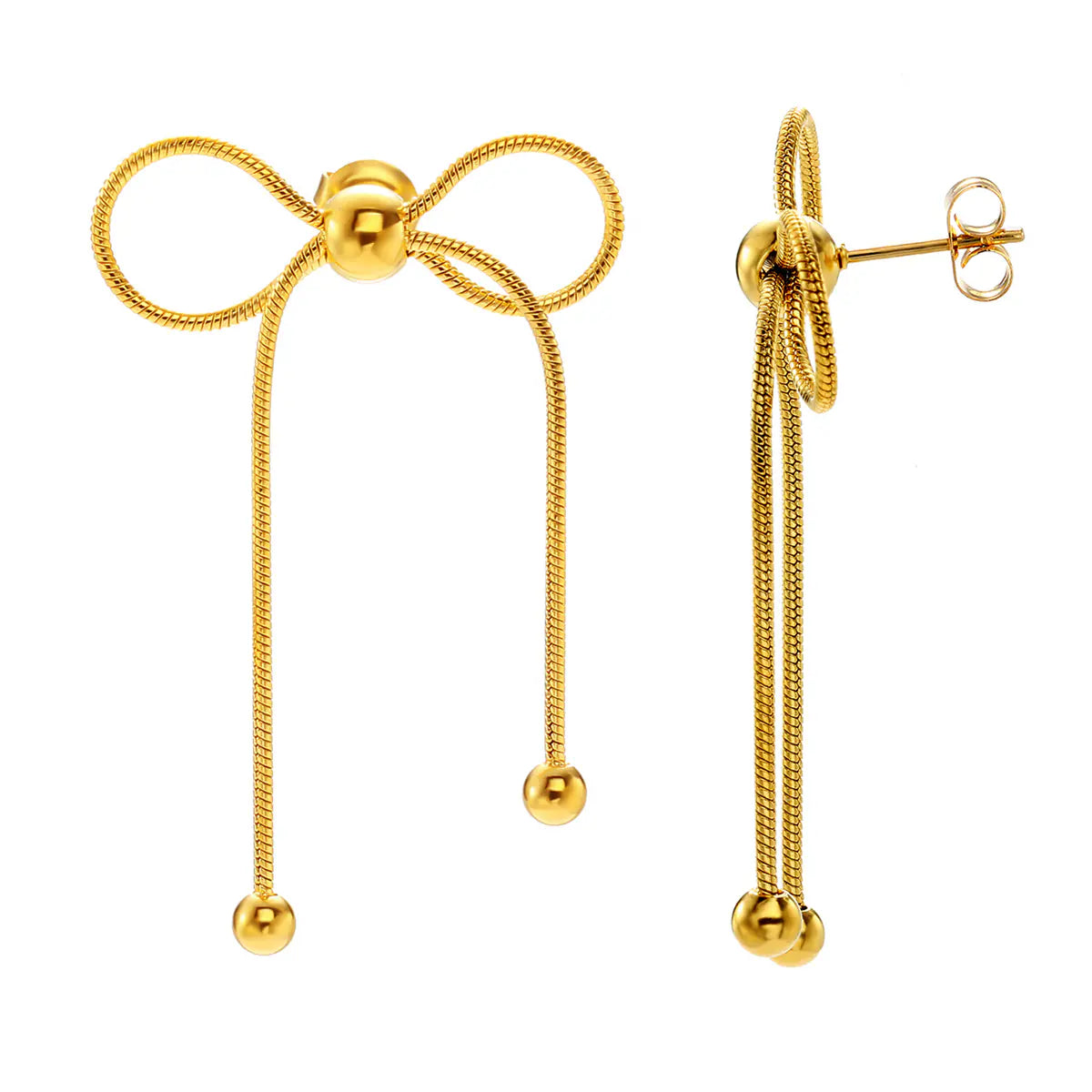 Stainless Steel Bow Knot Earrings Fashionable Gift