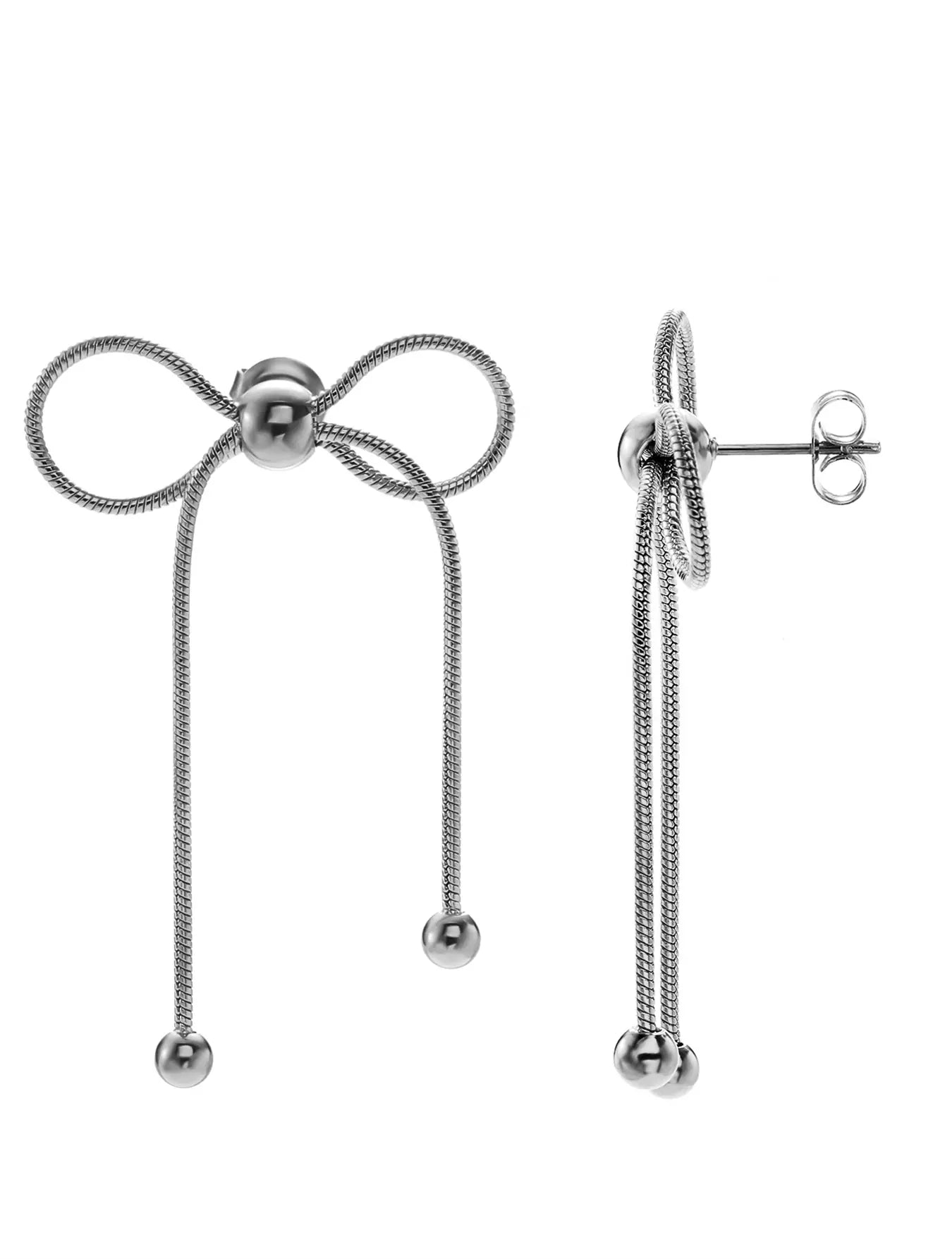 Stainless Steel Bow Knot Earrings Fashionable Gift