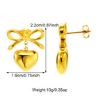 Fashion Gold Plated Glossy round Square Stud Earrings