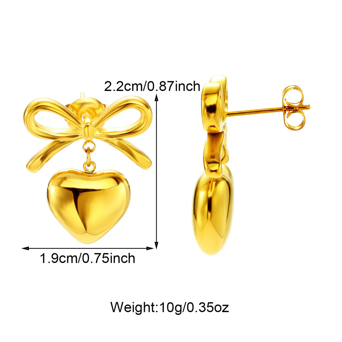 Fashion Gold Plated Glossy round Square Stud Earrings