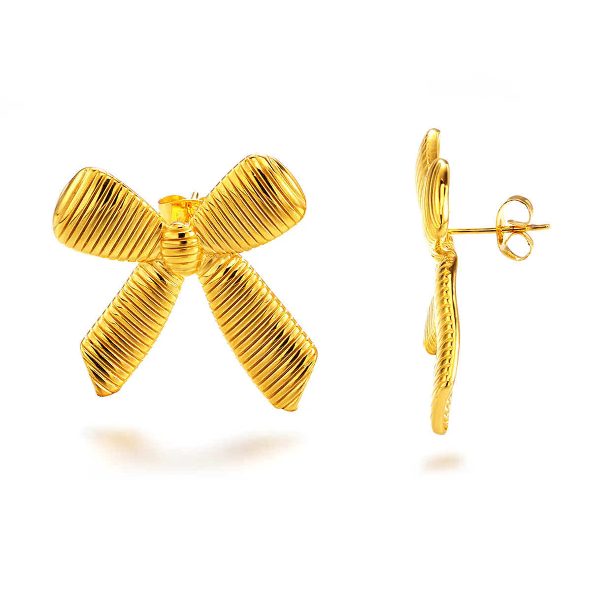 Hot Sale Gold Bow Stud 18k Gold Plated Earrings