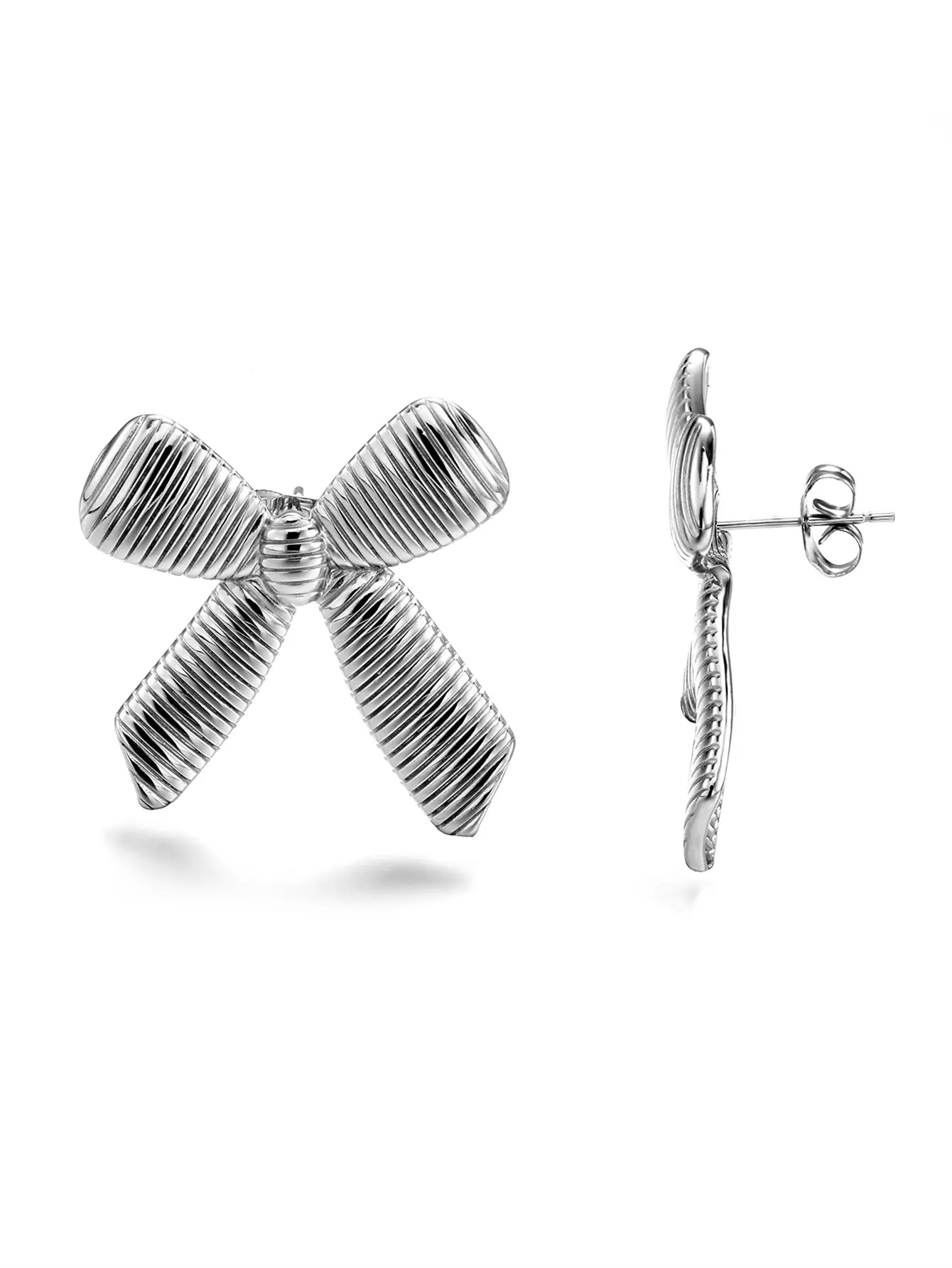 Hot Sale Stainless Steel Bow Stud Earrings