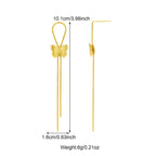 18k Gold Plated Stainless Steel Butterfly Earrings