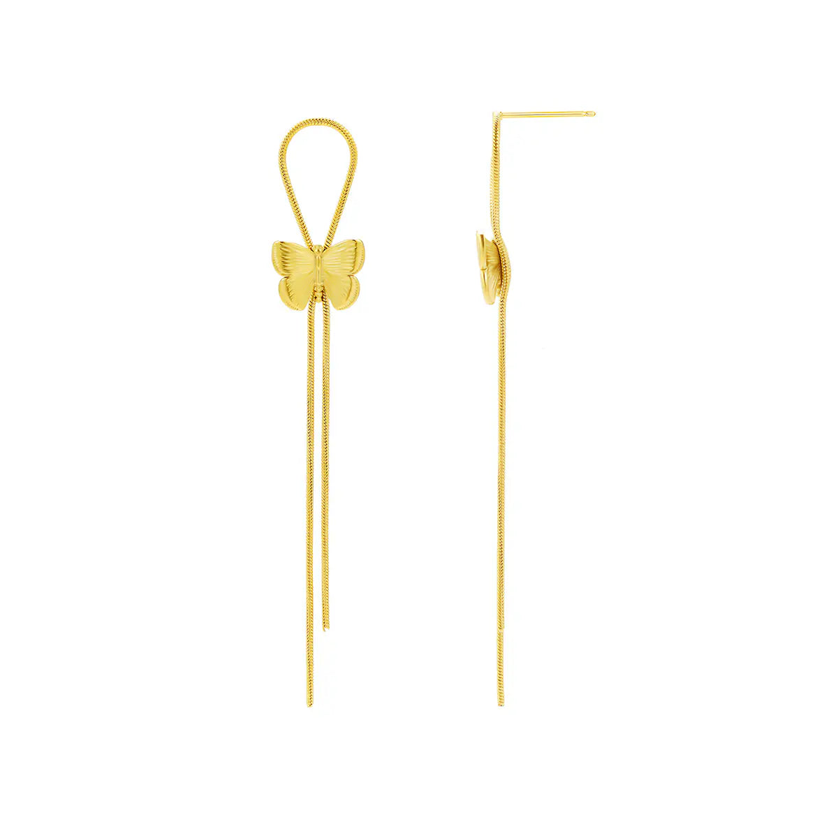 18k Gold Plated Stainless Steel Butterfly Earrings