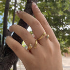 18k Gold Stainless Steel Stackable Wrap Ring