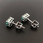 Irregular Blue-Green Oval Moissanite 925 Sterling Silver Earrings