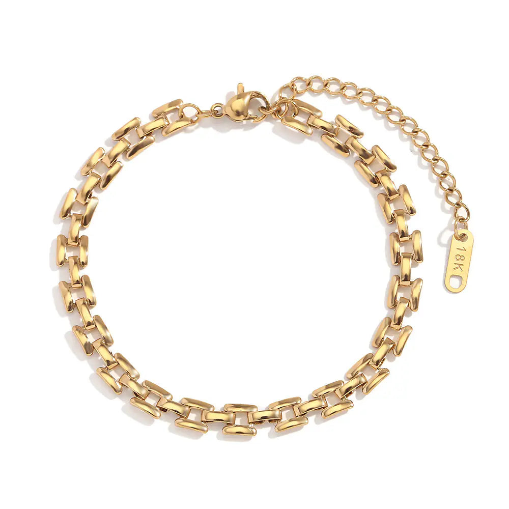 Stainless steel 18K gold plated handmade bracelet