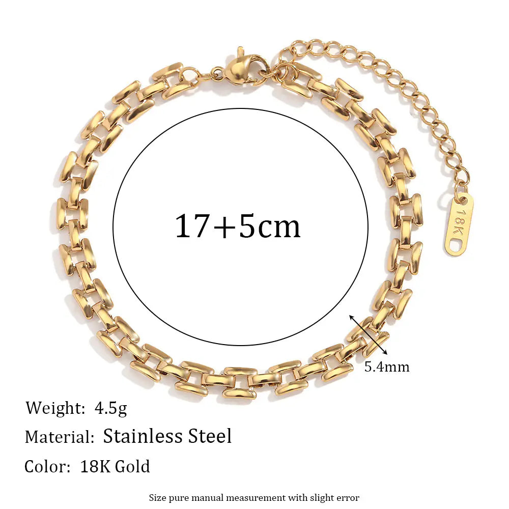 Stainless steel 18K gold plated handmade bracelet