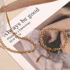 Stainless steel 18K gold plated handmade bracelet