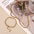 Stainless steel 18K gold plated handmade bracelet