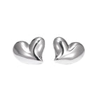 Irregular big heart stainless steel earrings