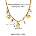 Fashion Shell Conch Stainless Steel Multi-Pendant Necklace