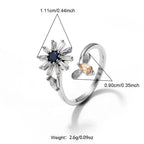 Fashion Sun Flower Dragonfly Adjustable Rotatable Rings