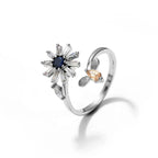 Fashion Sun Flower Dragonfly Adjustable Rotatable Rings