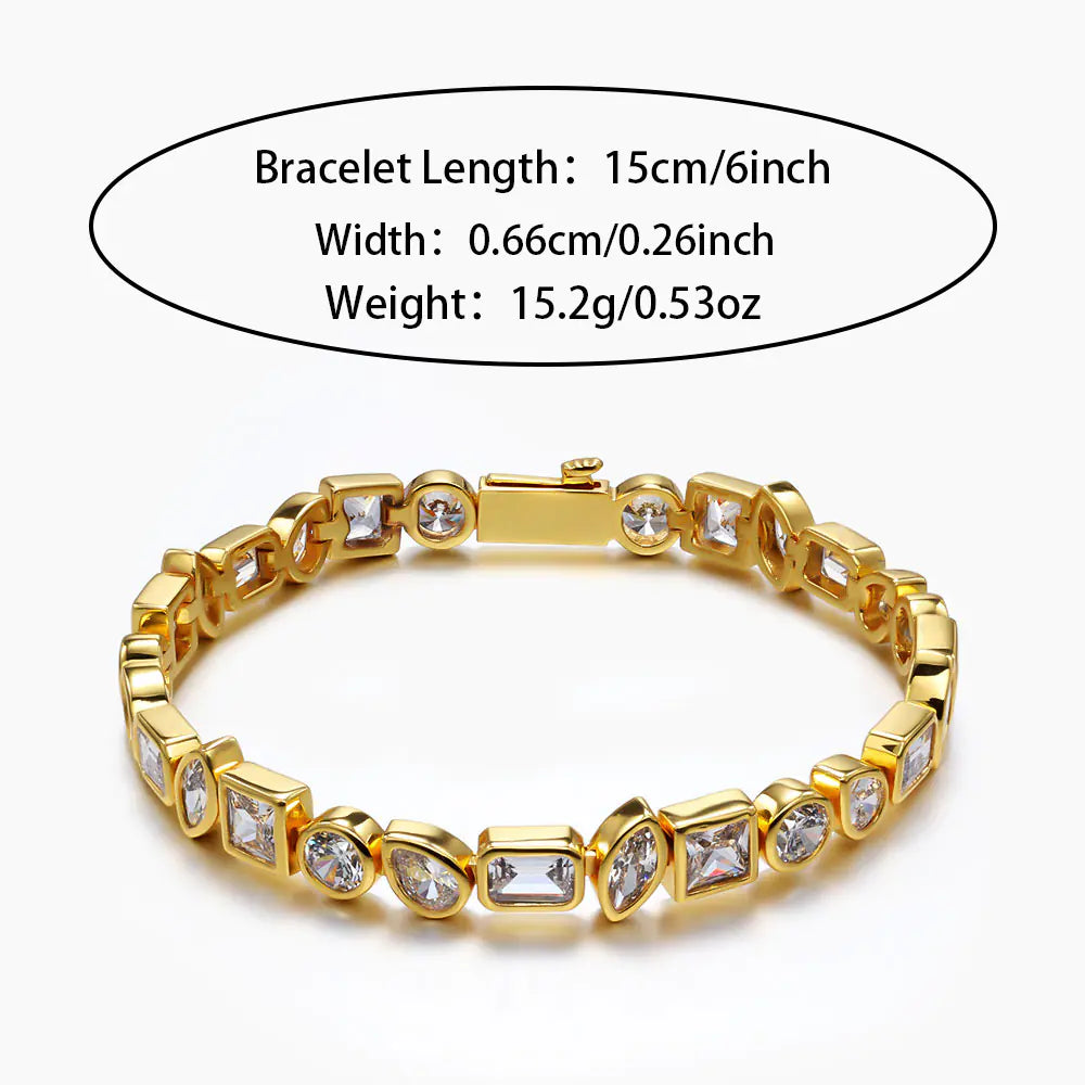 Luxury 6mm Mix shaped Tennis Bracelet