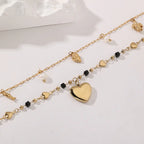 Stainless Steel Two Tone Heart Women Chain