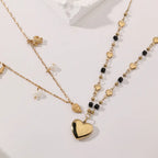 Stainless Steel Two Tone Heart Women Chain
