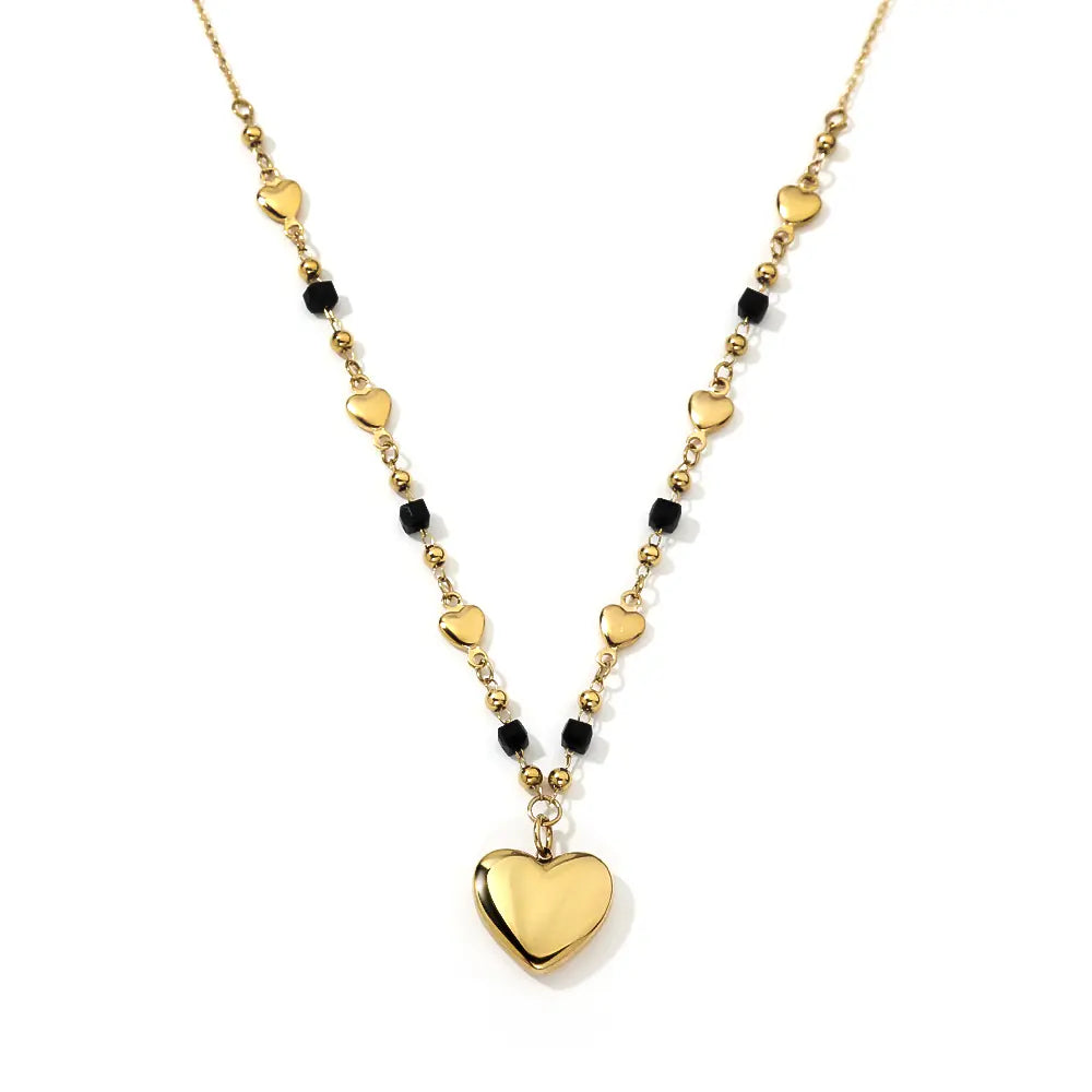 Stainless Steel Two Tone Heart Women Chain