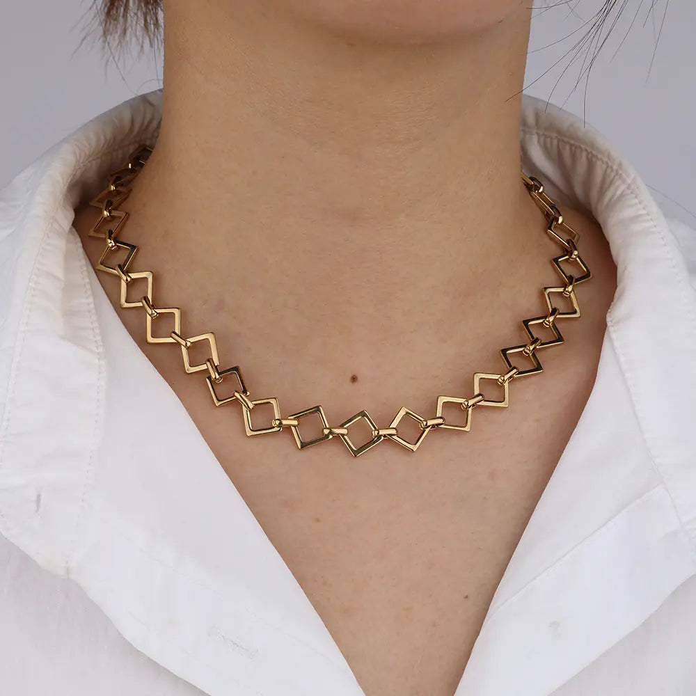 Stainless Steel Hollow Square Link Chain