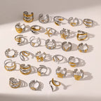 Stainless Steel Star Moon Heart Bead Opening Ring