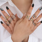 Stainless Steel Star Moon Heart Bead Opening Ring