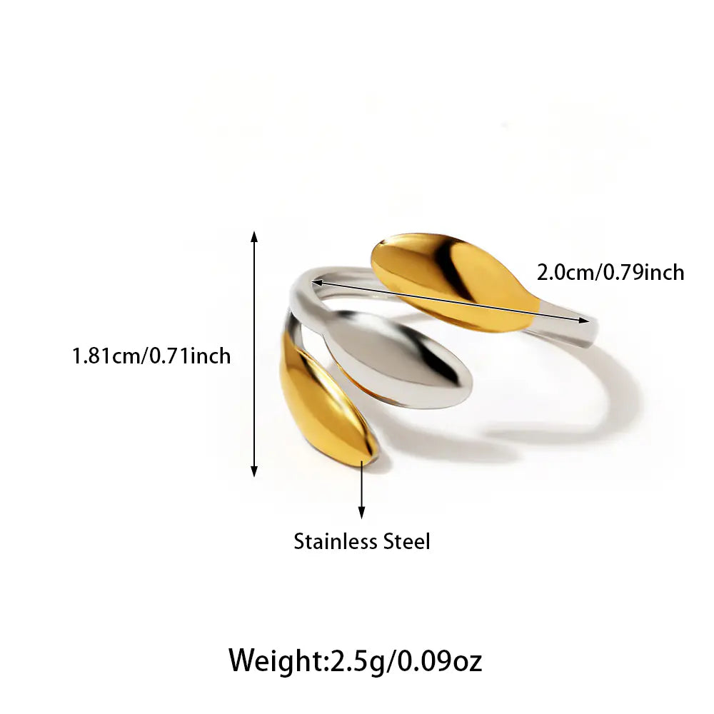 Stainless Steel Two Tone Three Bead Women Ring