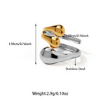 Stainless Steel Two Tone Three Bead Women Ring