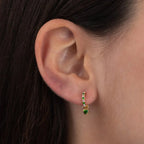 925 sterling silver diamond heart Hoop Earrings