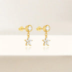 S925 Heart Oval Zircon Earrings