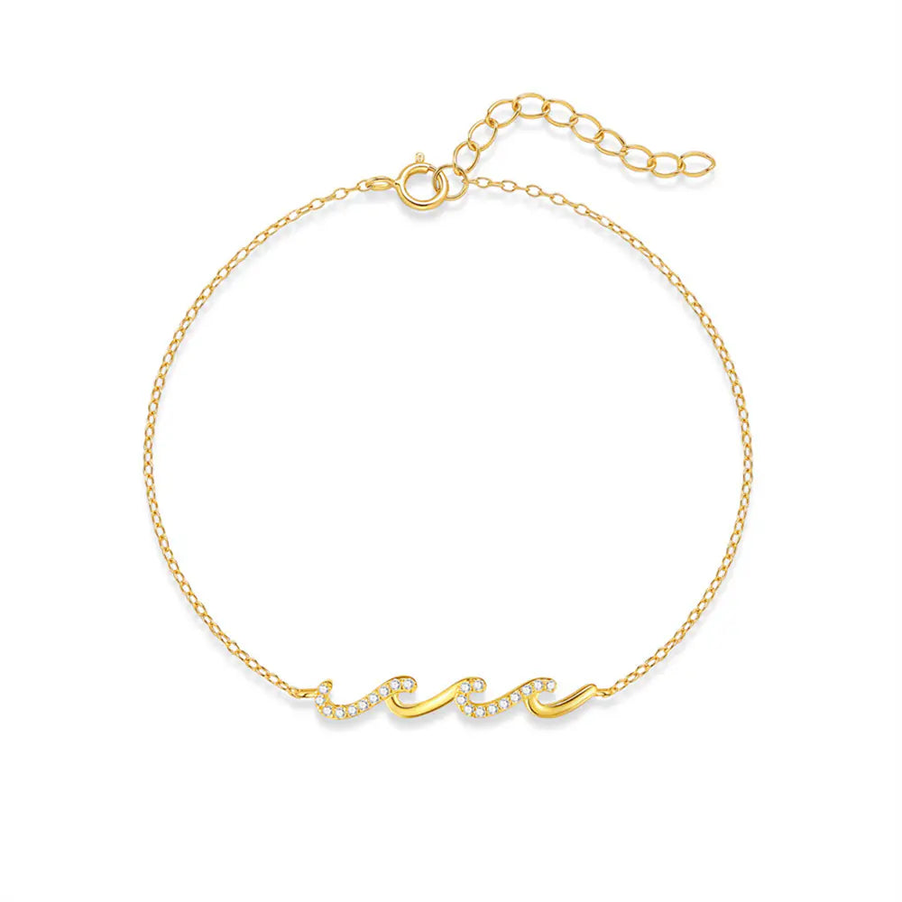 925 Silver Wave Diamond Bracelet