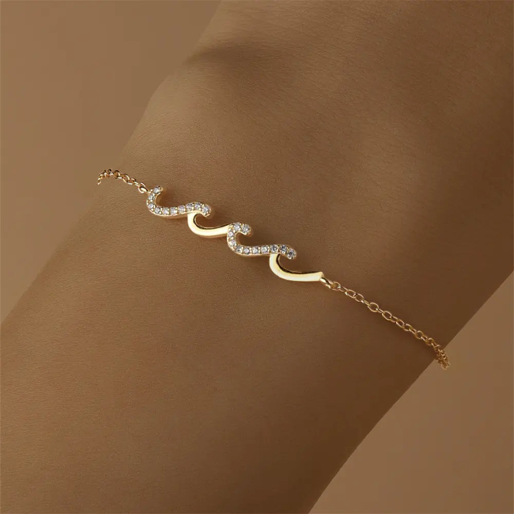 925 Silver Wave Diamond Bracelet