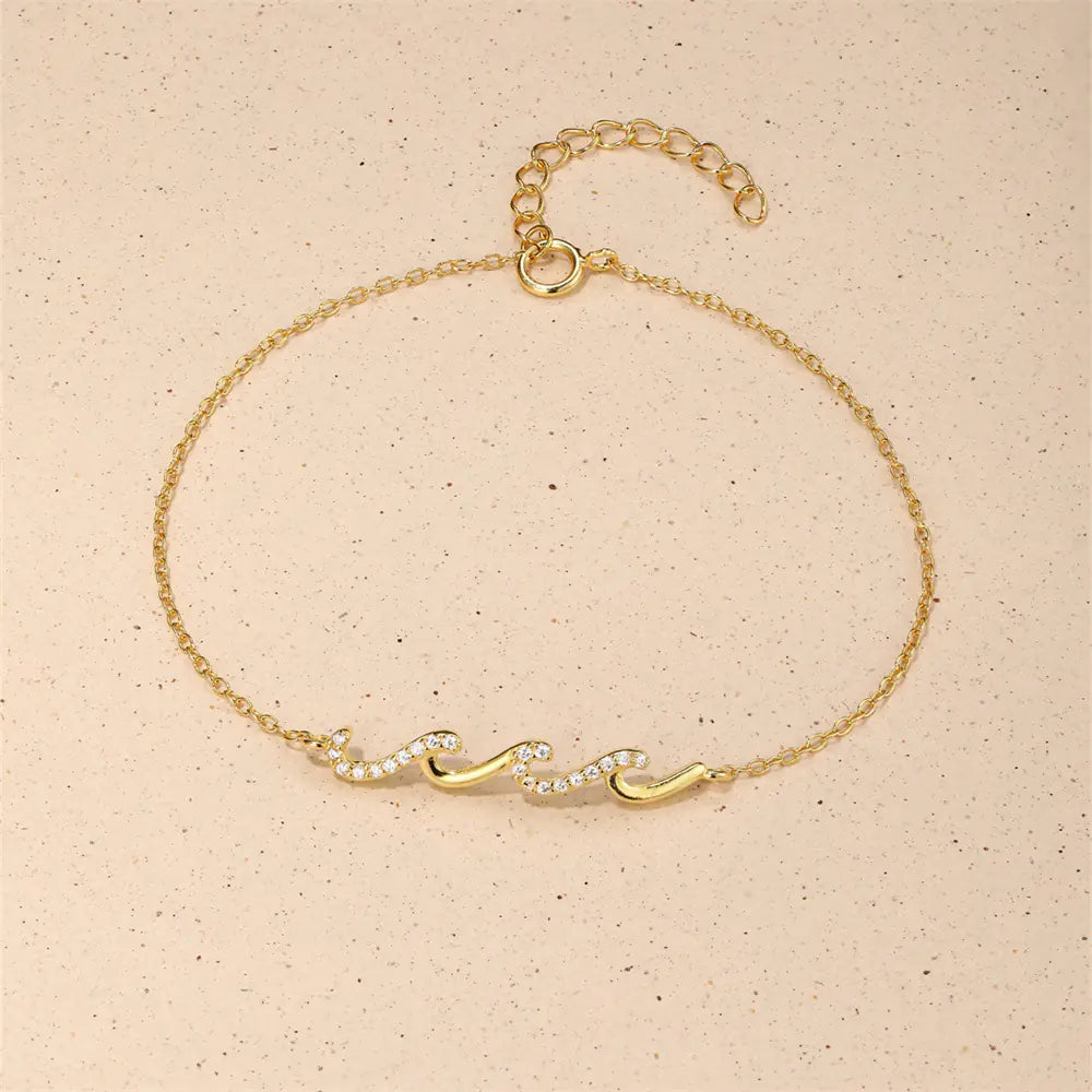 925 Silver Wave Diamond Bracelet