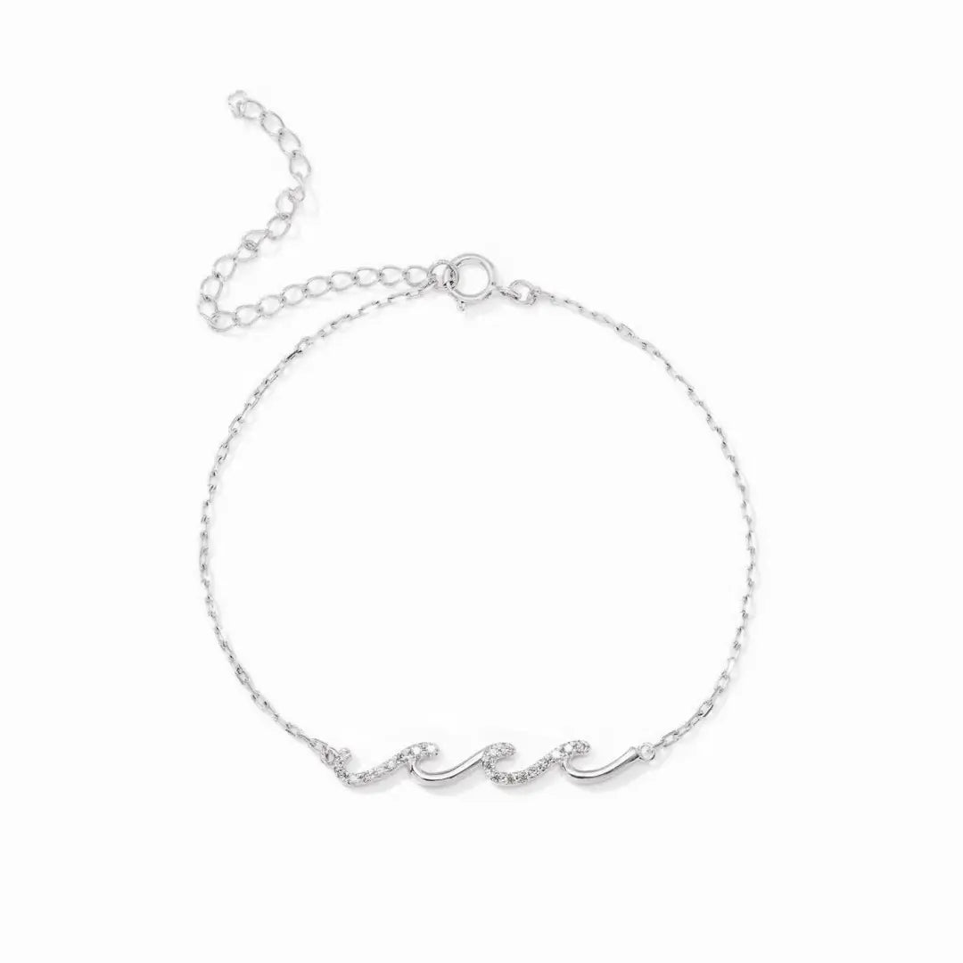 925 Silver Wave Diamond Bracelet