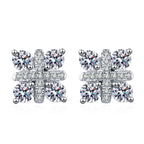 S925 peace knot moissanite earrings