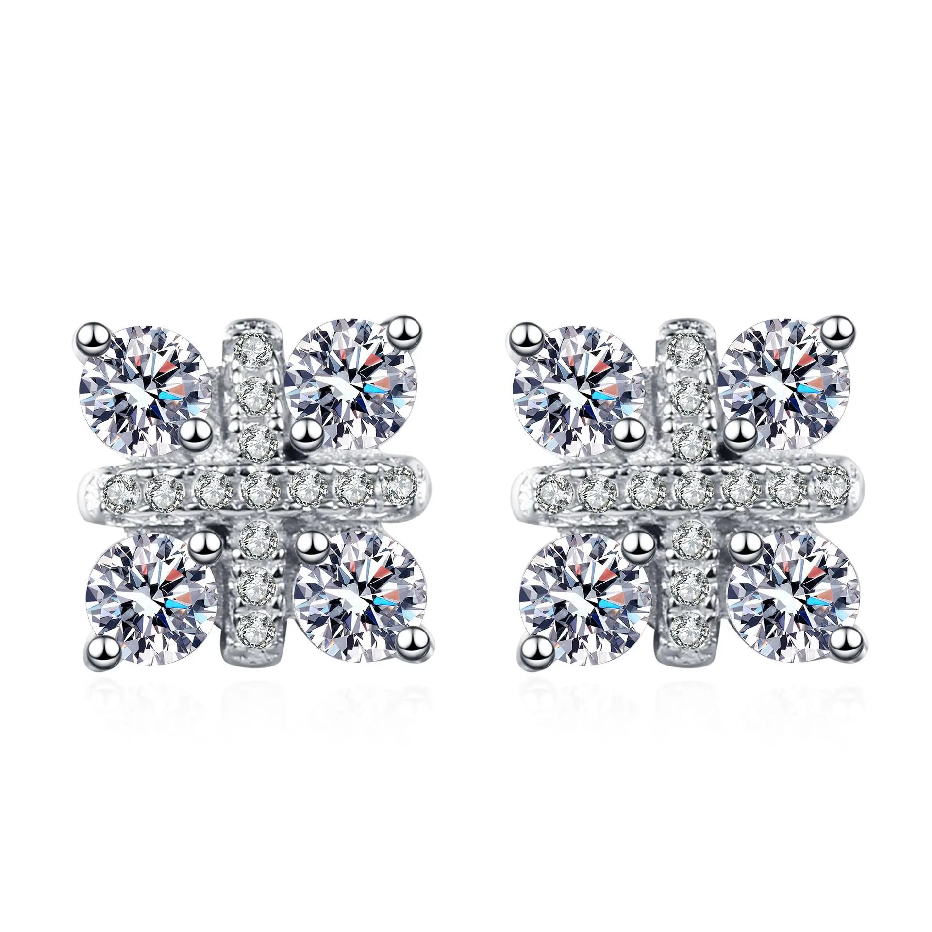S925 peace knot moissanite earrings