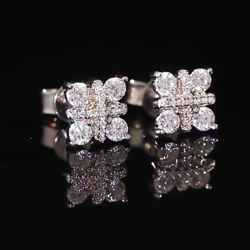 S925 peace knot moissanite earrings